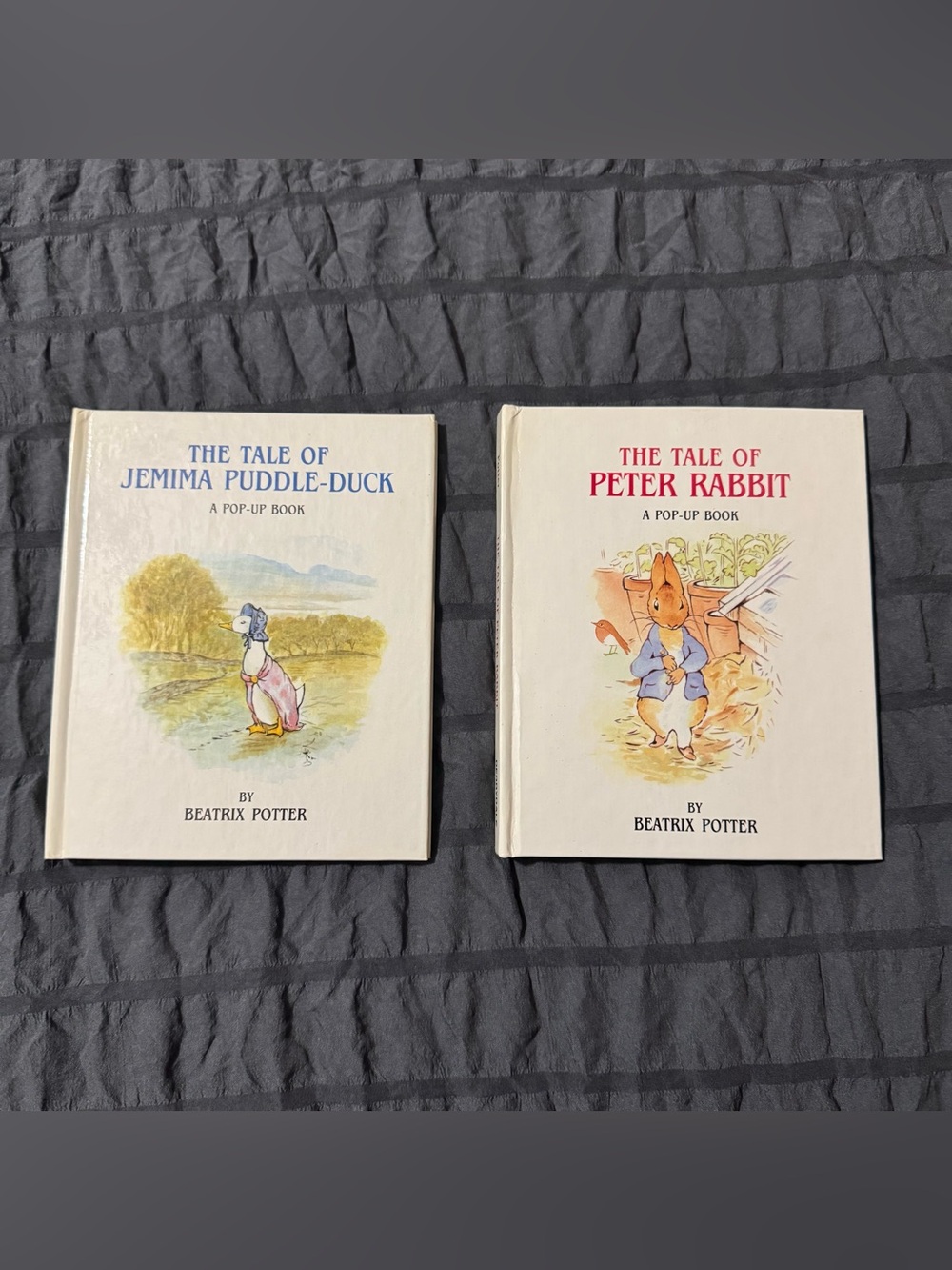 Two Vintage Beatrix Potter Hardcover Pop-Up Books Peter Rabbit & Jemima Duck